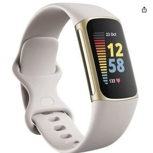 Fitbit Charge 5 Smart Watch | Lunar White/Soft Gold